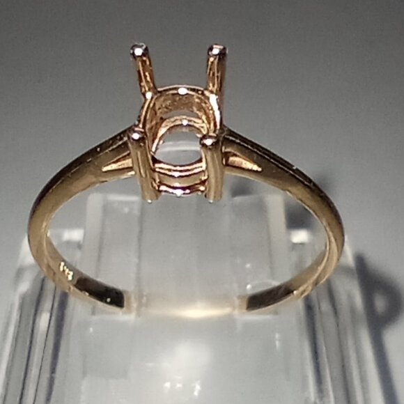 Two (2) 14Kt Yellow Gold 6x4mm Oval 4-Prong Ring Casting - Picture 2 of 5